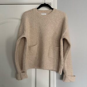 Mable Beige Wool Blend Sweater